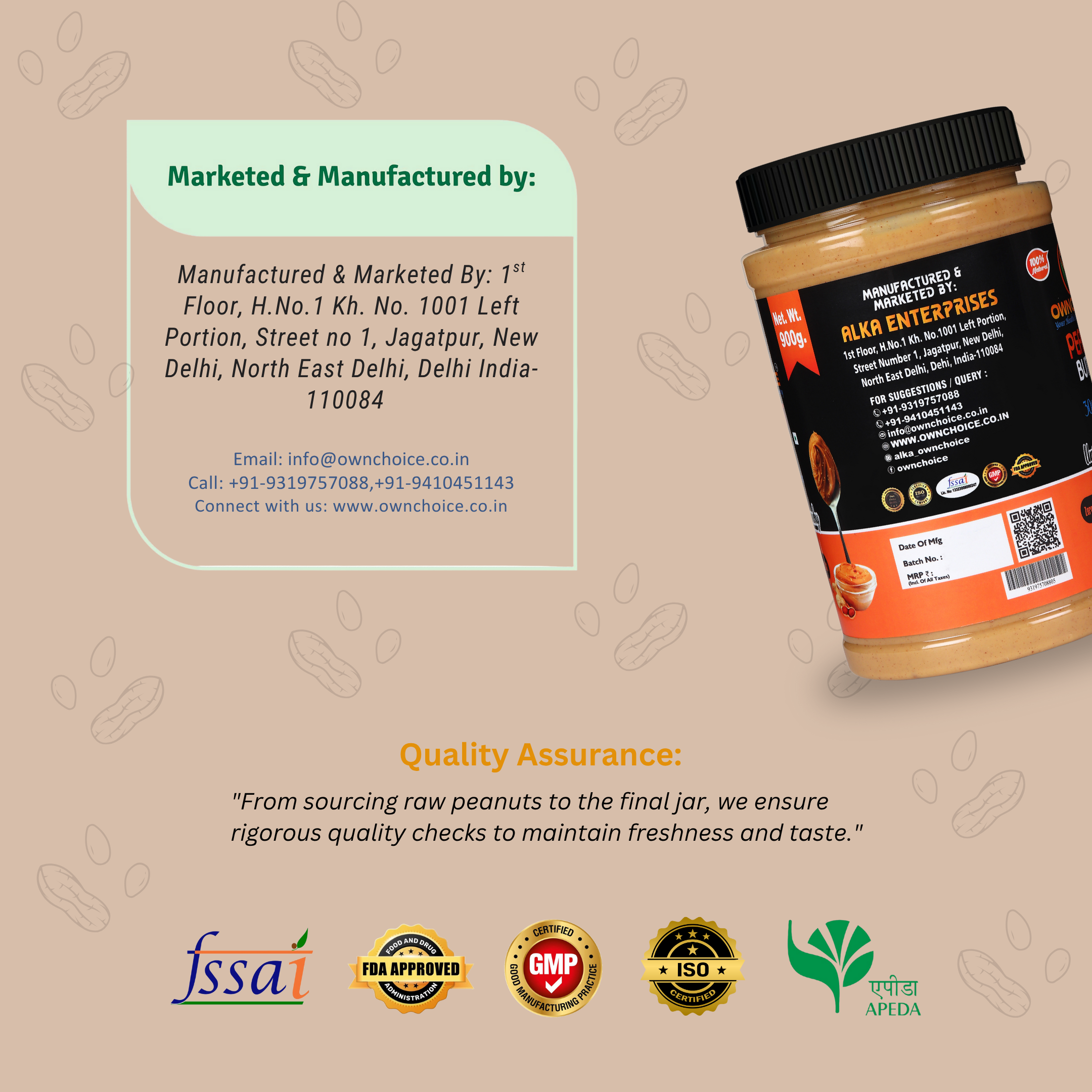 Peanut Butter Unsweetened & Crunchy Manufacturer 900g.png