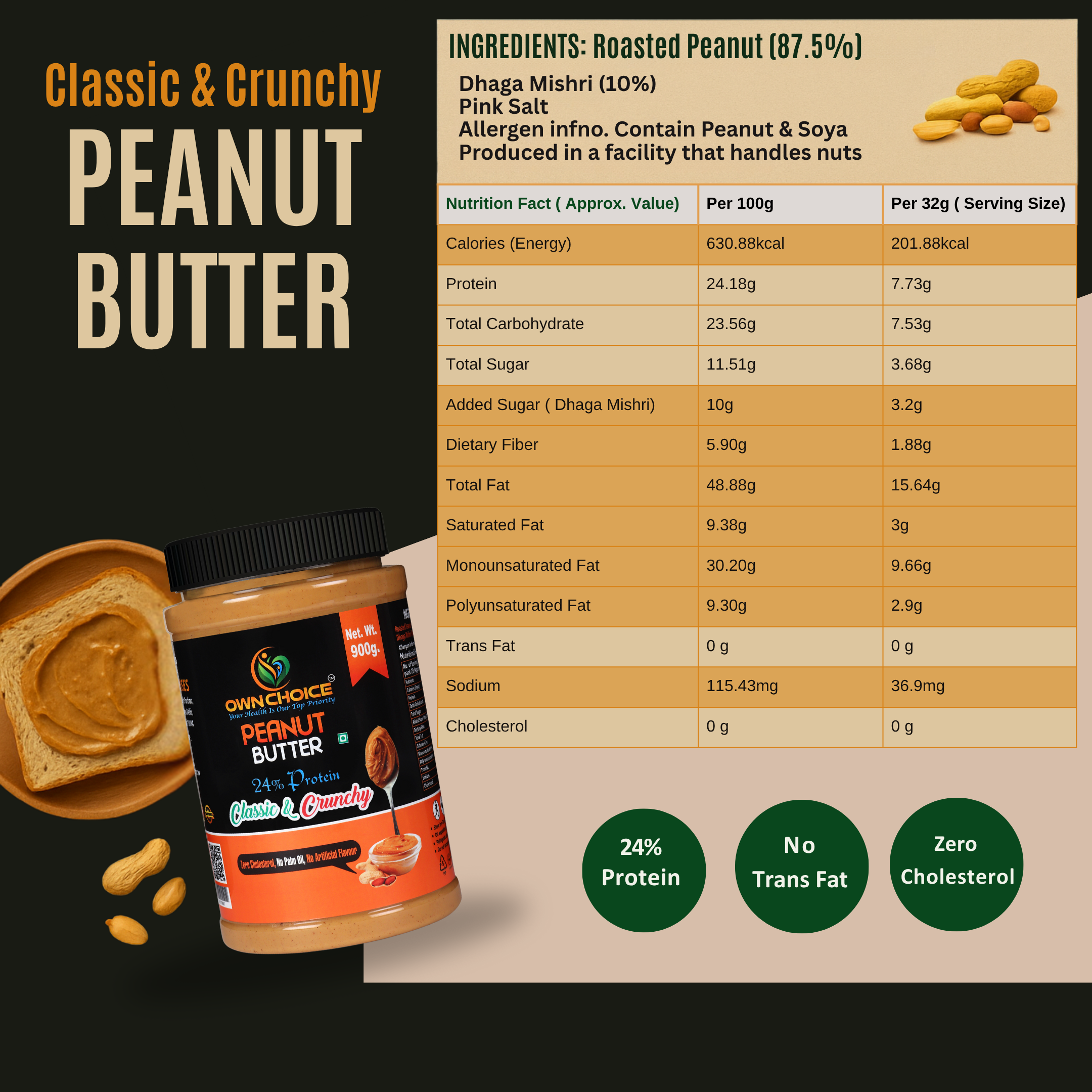 Peanut Butter Classic & Crunchy Ingredient 900g.png