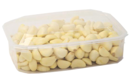 Peeled garlic in plastic punnets .PNG