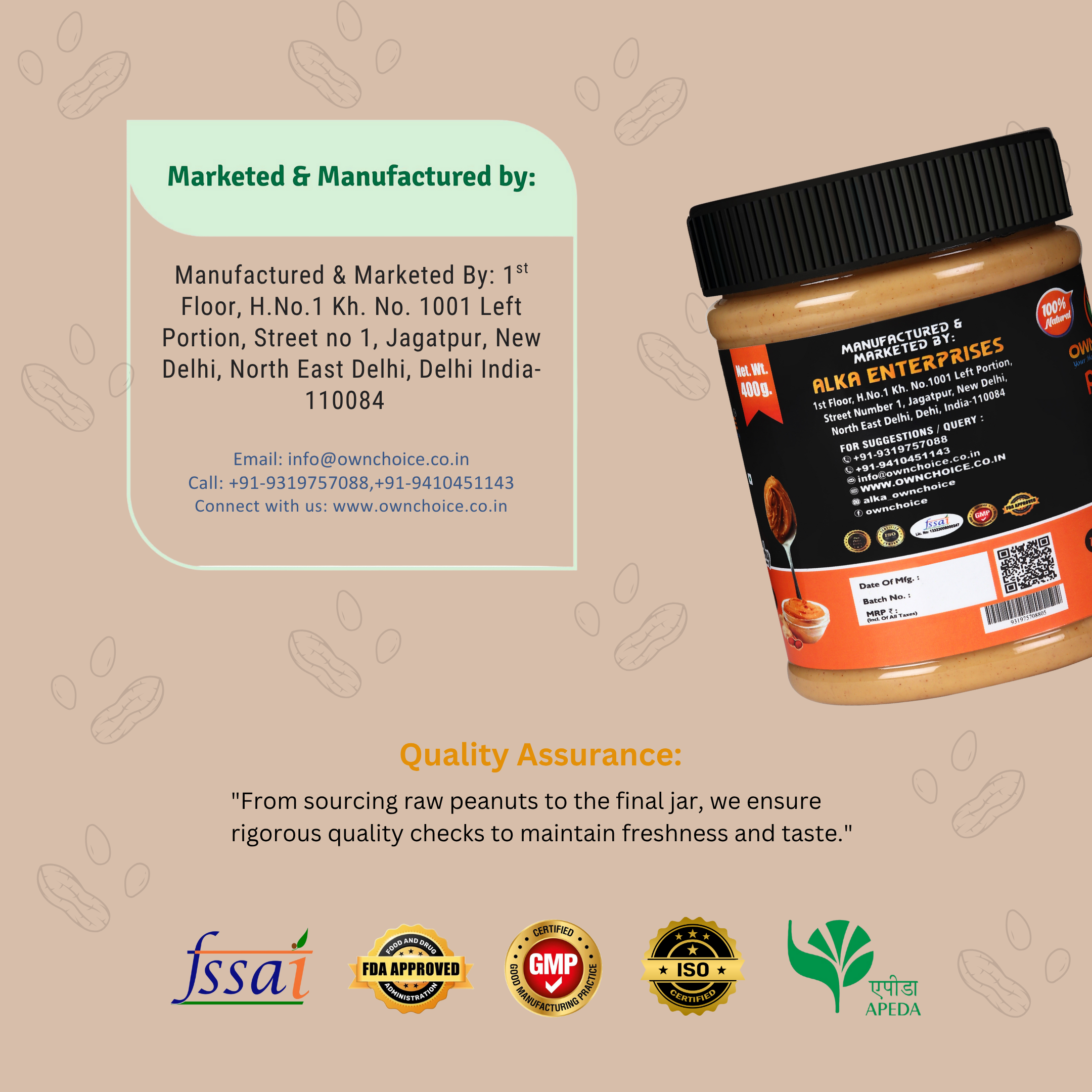 Peanut Butter Unsweetened & Crunchy Manufacturer 400g.png